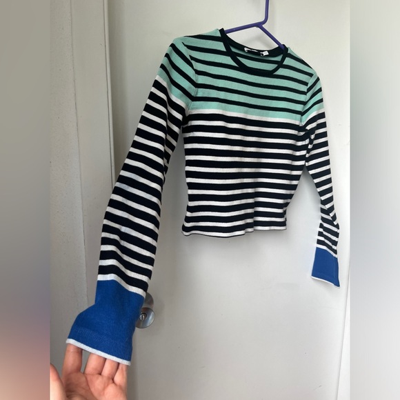 T Alexander Wang striped long sleeve crop top size Small - Picture 4 of 13